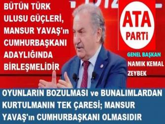 YILIN SİYASİ ANALİZİ, ATA PARTİ LİDERİ ZEYBEK’ten : “DEM’in, DESTEĞİNE GÜVENEREK CUMHURBAŞKANI ADAYI OLANDAN, TÜRKİYE’ye YARAR GELMEZ” 