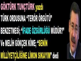 TÜRK ORDUSUNA “TERÖR ÖRGÜTÜ” BENZETMESİ; “İFADE ÖZGÜRLÜĞÜ MÜDÜR?” Ve MELİH GÖKÇEK KİME; “SENİN MİLLİYETÇİLİĞİNE LİMON SIKAYIM” dedi