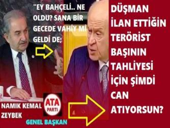 ATA PARTİ GENEL BAŞKANI ZEYBEK : “NE OLDU, BAHÇELİ’ye BİR GECEDE VAHİY Mİ GELDİ DE, DÜŞMAN İLAN ETTİĞİ TERÖRİST BAŞININ TAHLİYESİ İÇİN CAN ATIYOR? BU BİR ‘CAMBAZA BAK’ YÖNTEMİDİR” 