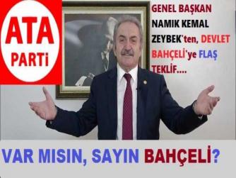DEVLET BAHÇELİ’ye, ATA PARTİ LİDERİ ZEYBEK’ten FLAŞ TEKLİF : “CUMHURBAŞKANI ‘ALEVİ’ TÜRK OLSUN, YARDIMCILARI DA; KÜRT VE ‘ALEVİ ARAP’ OLSUN. VAR MISIN?”