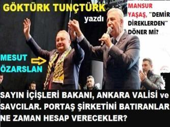 ANKARA’YI İŞTE BÖYLE BATIRDILAR. ÖZGÜR ÖZEL, AYDIN’I BIRAK, KEÇİÖREN’E BAK. MESUT ÖZARSLAN, PORTAŞ’ı BATIRDI, 28 MİLYAR ZARARA SOKTU, SONRA KEÇİÖREN’E BELEDİYE BAŞKANI OLDU. NEDENSE HALA HESAP VEREN YOK?