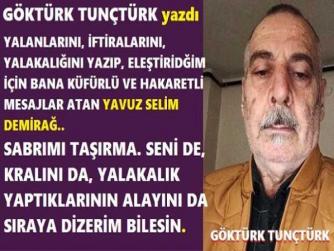 YALANCI, İFTİRACI, OMURGASIZ SÖZDE GAZETECİ YAVUZ SELİM DEMİRAĞ. YOK, ÖYLE YUNAN ASKERİ GİBİ KAÇMAK. “806” Km. KAÇSANDA SENİNLE HER TÜRLÜ HESAPLAŞACAĞIM BİLESİN. HODRİ MEYDAN.