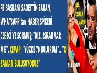 FB BAŞKANI SADETTİN SARAN, WHATSAPP'tan  HABER SPİKERİ CEBECİ'YE SORMUŞ; 