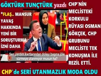 OSMAN GÖKÇEK, MECLİSTE CHP GRUBUNU TEK KONUŞMASIYLA BİTİRDİ. “CHP YÖNETİCİLERİNDE VE BELEDİYELERİNDE SERİ UTANMAZLIK VAR”