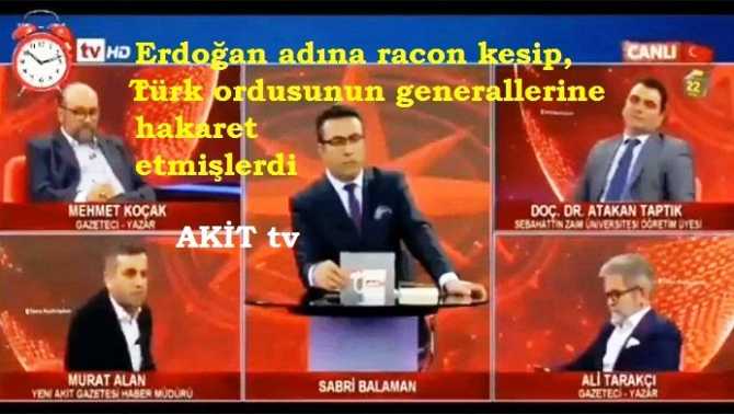 Hele şükür.. Savunma Bakanı Akar, ekran'da Erdoğan adına racon kesip, ordumuzun generallerine 