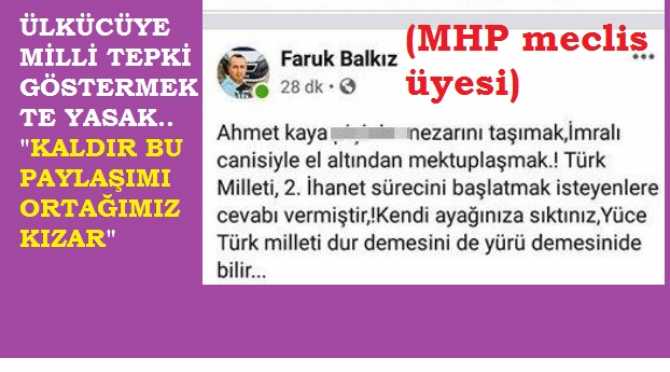 MHP'li Belediye Meclis Üyesi, Bölücübaşı mektubuna ve kardeşinin TRT'ye çıkarılmasına isyan etti ama MHP'den; 