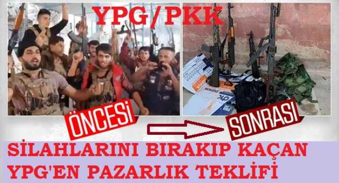 Silahlarını bırakıp, fare gibi kaçan YPG/PKK'lı teröristlerden Türkiye'ye pazarlık teklifi.. 