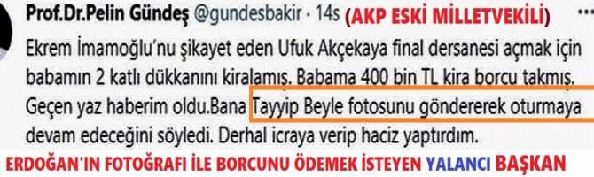 İmamoğlu'nu kendisinin şikayet ettiği yalanını uyduran Tokatspor Başkanı, Borcunu Erdoğan ile olan fotoğrafı ile ödemek istedi.. Hem bakın kime?