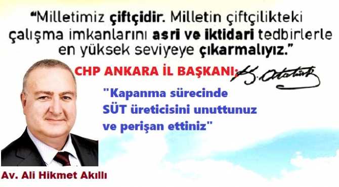 CHP Ankara İl Başkanı Ali Hikmet Akıllı'dan, Tarım Bakanına sert gönderme :