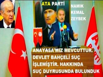“TERÖRSÜZ TÜKİYE PROJESİ” MAHKEMELİK OLDU. ATA PARTİ; DEVLET BAHÇELİ, TBMM BAŞKANI VE KOMİSYON ÜYELERİ HAKKINDA SUÇ DUYURUSUNDA BULUNDU.