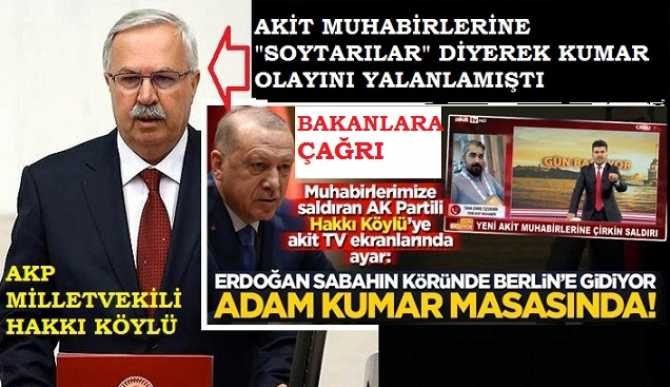 AKP' Milletvekilinin kumarda basılma iddiasının kavgası büyüdü.. Yeni Akit Gazetesi müdürü, İçişleri,Eğitim ve Adalet Bakanına çağrı yaparak, 