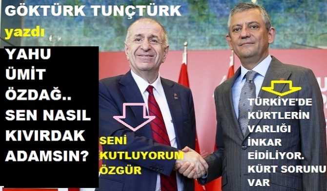 YÜZÜNDE 5 MASKESİ OLAN BÖLÜCÜ AĞIZLI ÖZGÜR ÖZEL, İMRALI’YA GİTMİYOR AMA “KÜRDİSTAN” MESAJI VERİYOR. ÖZGÜR ÖZEL, SEN ARTIK TESCİLLİ BÖLÜCÜ GAFİLSİN. Ve “KIVIRDAK” ÜMİT ÖZDAĞ.